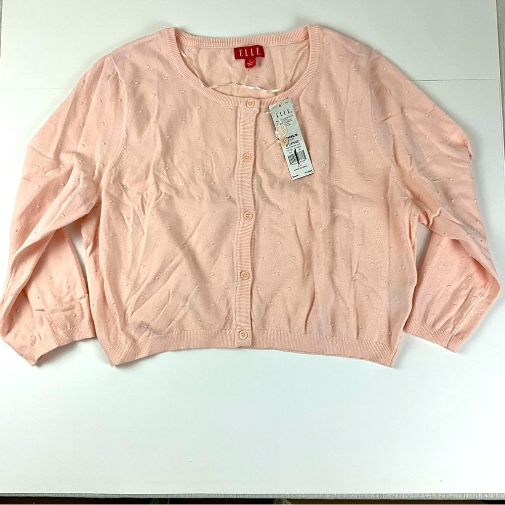 Elle Women's ‎ Pink Sweater Cardigan Size XL, NWT